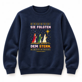 Sie folgten dem Stern Könige Christmas Sweatshirt Navy