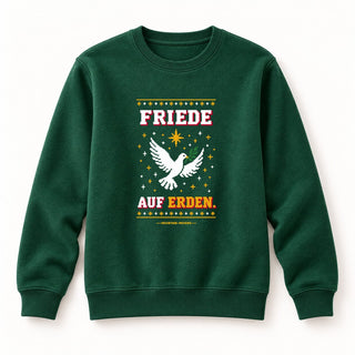 Friede auf Erden Taube Christmas Sweatshirt Grün