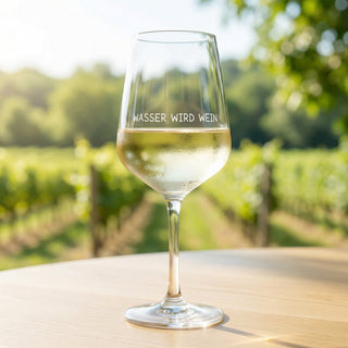 Wasser wird Wein bauchiges Weinglas Variante, Mountain Movers christliches Design