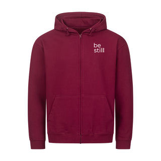 Be still Zipper Hoodie Detailansicht, Mountain Movers christliche Streetwear