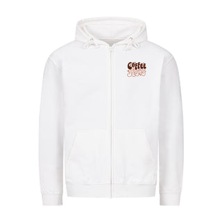 Coffee and Jesus hearts braun Zipper Hoodie Variante, Mountain Movers christliches Design