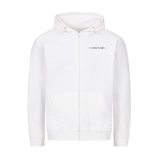 worship & coffee Zipper Hoodie Variante, Mountain Movers christliches Design