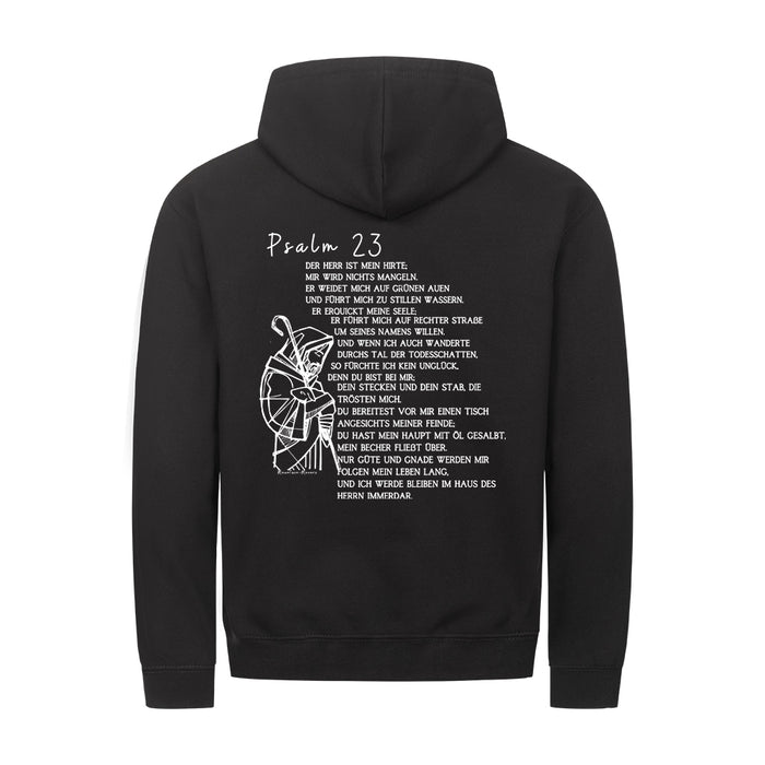 Psalm 23 Text Zipper Hoodie Backprint