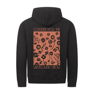 wildflower Zipper Hoodie Backprint, christliche Streetwear von Mountain Movers