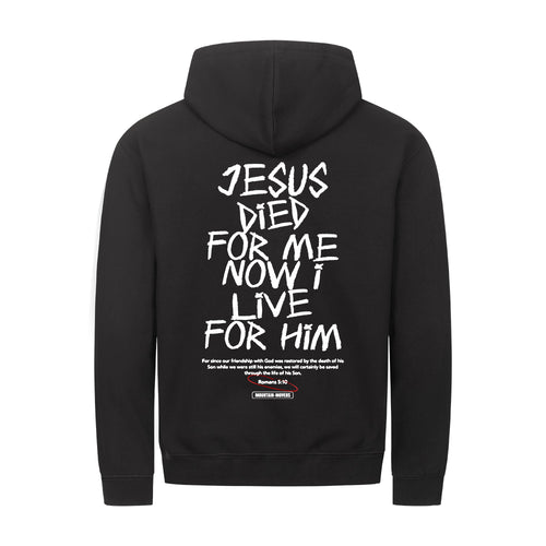 Jesus died for me Zipper Hoodie Backprint