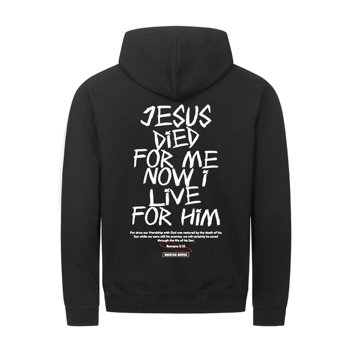 Jesus died for me Zipper Hoodie Backprint