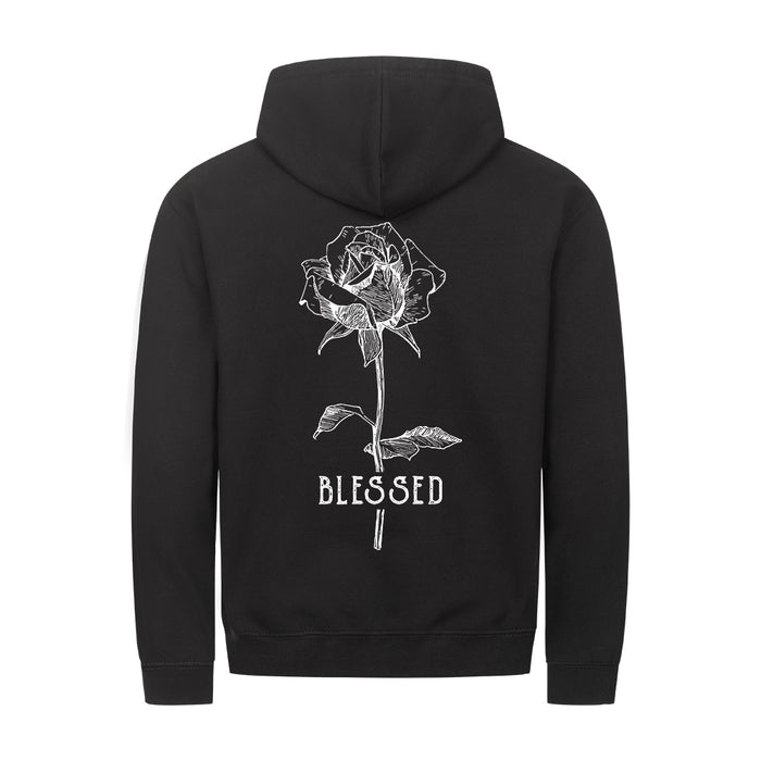 Blessed Rose Zipper Hoodie Backprint