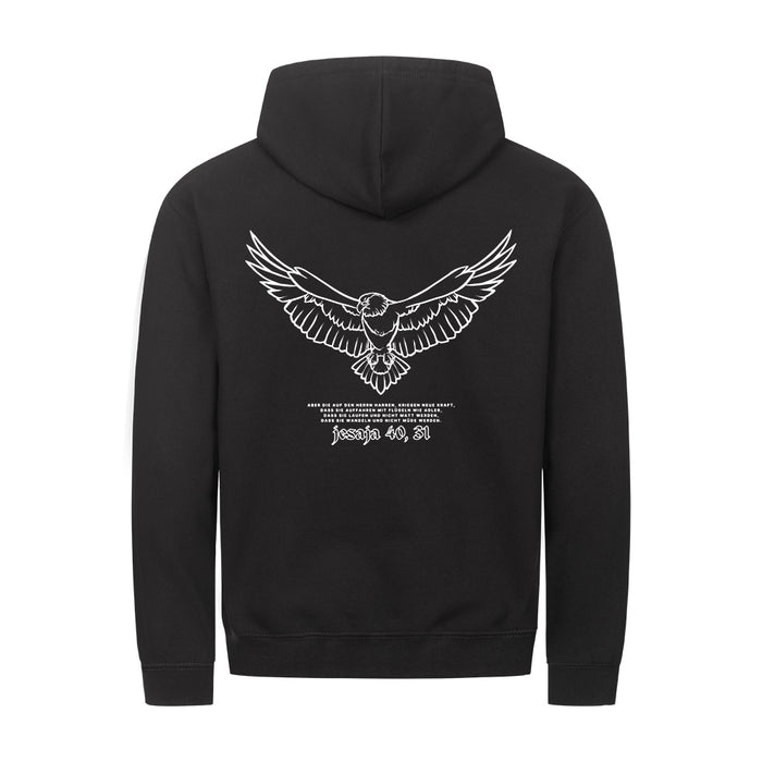 Adelaar Jesaja 40:31 Zipper Hoodie Rugprint