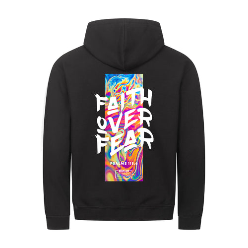 Faith Over Fear Streetwear Zipper Hoodie Backprint