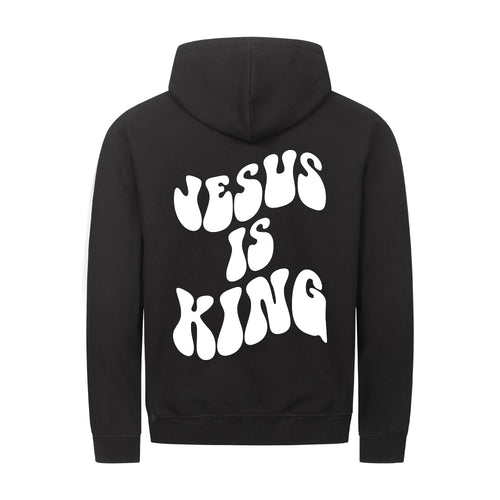 Jesus is king Schrift Zipper Hoodie Backprint