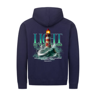 God as Our Light and Salvation Zipper Hoodie Backprint Detailansicht, Mountain Movers christliche Streetwear