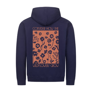 wildflower Zipper Hoodie Backprint Detailansicht, Mountain Movers christliche Streetwear
