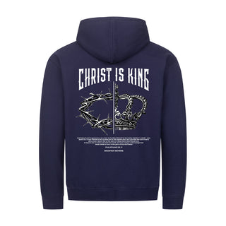 Christ is King Zipper Hoodie Backprint Detailansicht, Mountain Movers christliche Streetwear