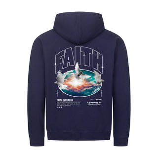 Faith Zipper Hoodie Backprint Detailansicht, Mountain Movers christliche Streetwear