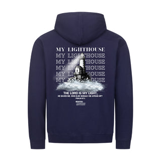 My Lighthouse Zipper Hoodie Backprint Detailansicht, Mountain Movers christliche Streetwear