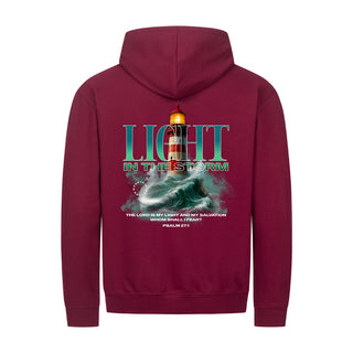 God as Our Light and Salvation Zipper Hoodie Backprint Detailansicht, Mountain Movers christliche Streetwear