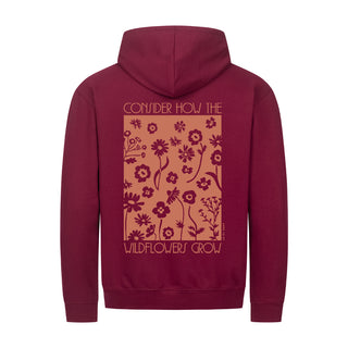 wildflower Zipper Hoodie Backprint Detailansicht, Mountain Movers christliche Streetwear