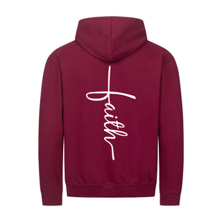 Faith Cross Zipper Hoodie Backprint Detailansicht, Mountain Movers christliche Streetwear