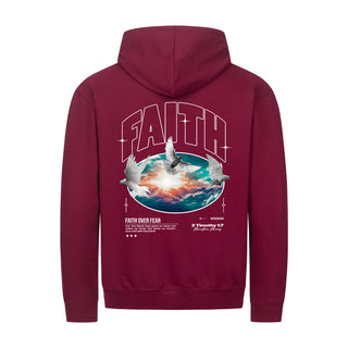 Faith Zipper Hoodie Backprint Detailansicht, Mountain Movers christliche Streetwear