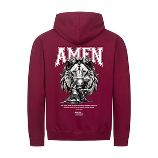 Amen Zipper Hoodie Backprint Detailansicht, Mountain Movers christliche Streetwear