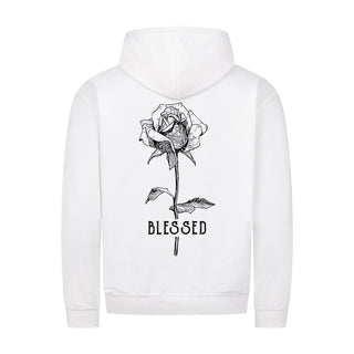 Blessed Rose Zipper Hoodie Backprint Variante, Mountain Movers christliches Design