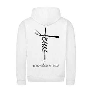 jesus cross Zipper Hoodie Backprint Variante, Mountain Movers christliches Design