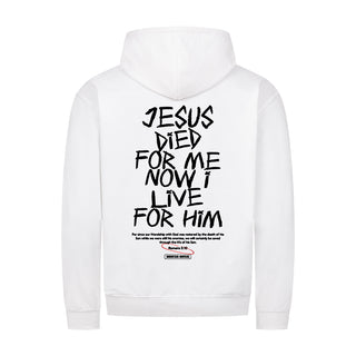 Jesus died for me Zipper Hoodie Backprint Variante, Mountain Movers christliches Design