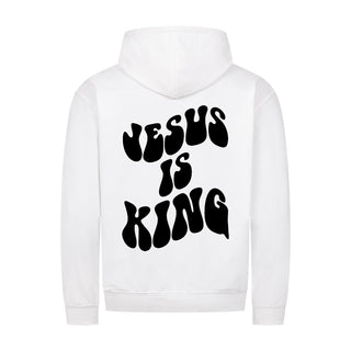 Jesus is king Schrift Zipper Hoodie Backprint Variante, Mountain Movers christliches Design
