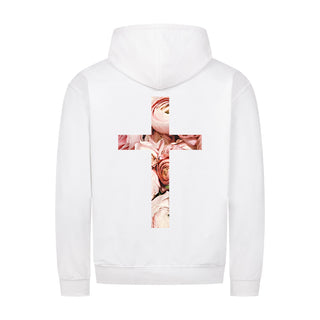 rose cross Zipper Hoodie Backprint Variante, Mountain Movers christliches Design