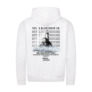 My Lighthouse Zipper Hoodie Backprint Variante, Mountain Movers christliches Design