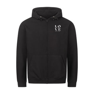 Alles geschehe in Liebe Zipper Hoodie, christliche Streetwear von Mountain Movers
