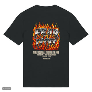 Fear Not Flammen T-Shirt, Schwarz, Rückseite