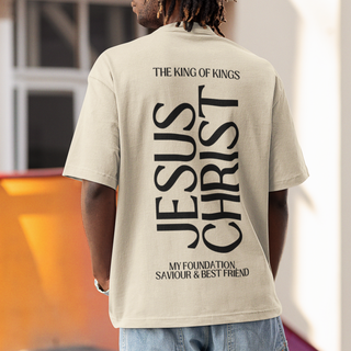 King Jesus Christ Oversized Shirt BackPrint Variante, Mountain Movers christliches Design