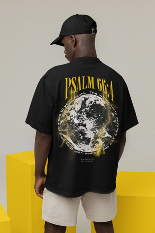 Psalm 66,4 Oversized Shirt Front- und BackPrint