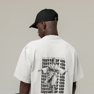 Dienaar van God Gym Oversized T-Shirt BackPrint