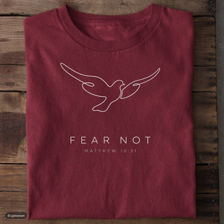 Fear Not Taube T-Shirt, Burgunder, Vorderseite