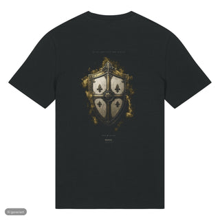 Hilfe und Schild T-Shirt, Schwarz, Rückseite