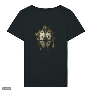 Hilfe und Schild Frauenshirt, Schwarz, Rückseite