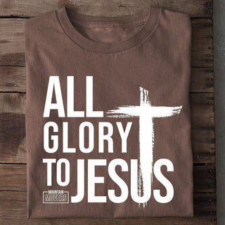 All Glory to Jesus Shirt Braun