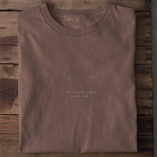 Bless the Lord Psalm 103:1 Lineart Unisex T-Shirt Braun