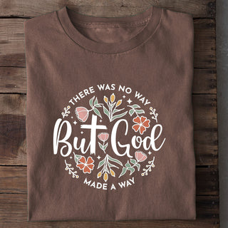 But God floral Shirt Braun