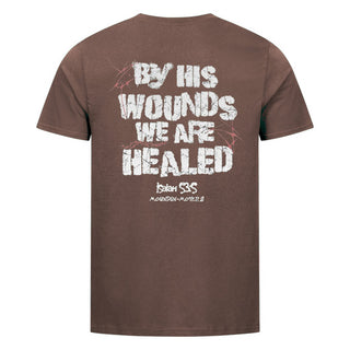 By his Wounds Shirt Backprint Braun