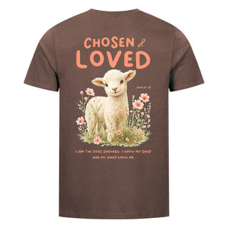 Chosen Loved Shirt Backprint Braun
