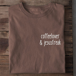 Coffeelover & Jesusfreak Shirt Braun