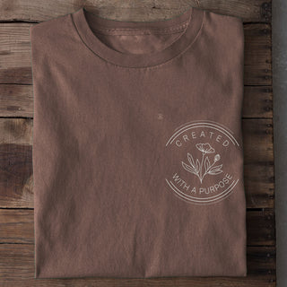 created with a purpose circle Shirt Braun