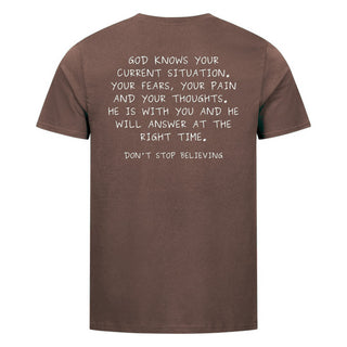 current situation Shirt Backprint Braun