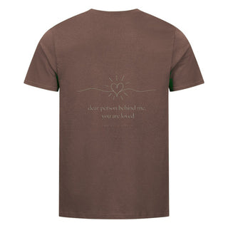 Dear Person Behind Me Lineart Unisex T-Shirt Backprint Braun