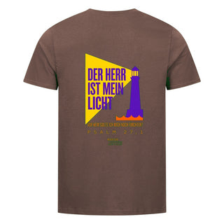 Der Herr ist mein Licht T-Shirt Backprint Braun