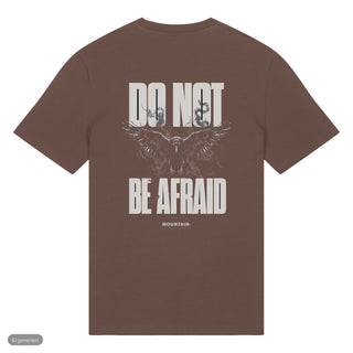 Do Not Be Afraid Rabe 1. Könige 17:13 T-Shirt Front & Backprint Braun