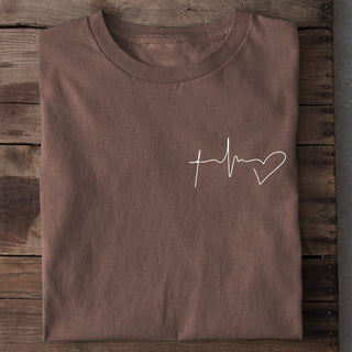 Faith Hope Love Symbols Minimalistisch T-Shirt Braun